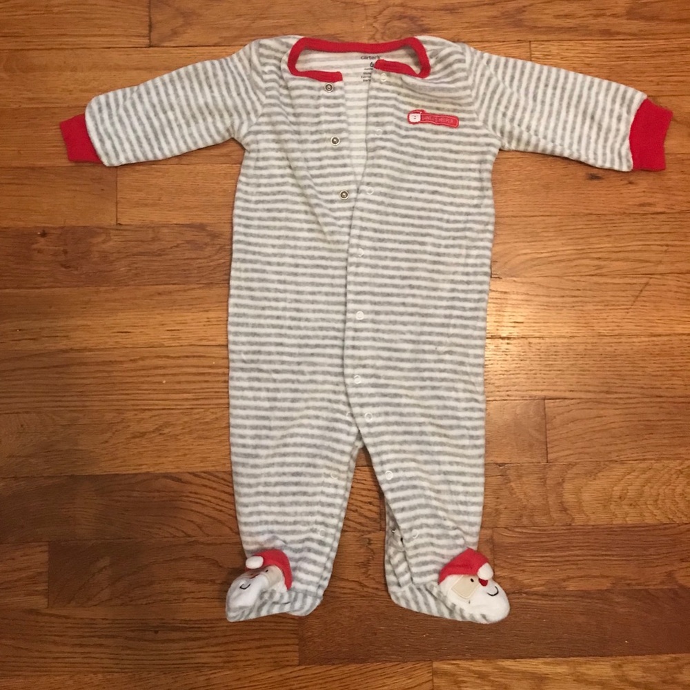 EUC Santa footed onesie